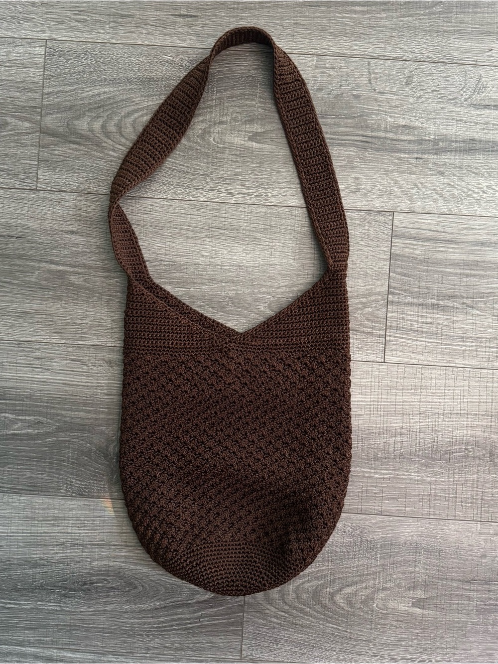 The Sak Chocolate Brown Crochet Shoulder Bag
